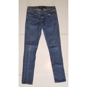 Seductions Skinny Jeans Stretch Women's Size 7x33 Dark Blue Mid Rise Denim